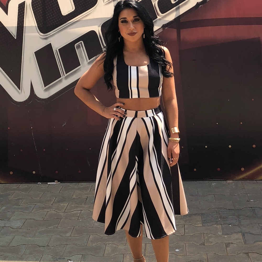 Skirt set with crop top